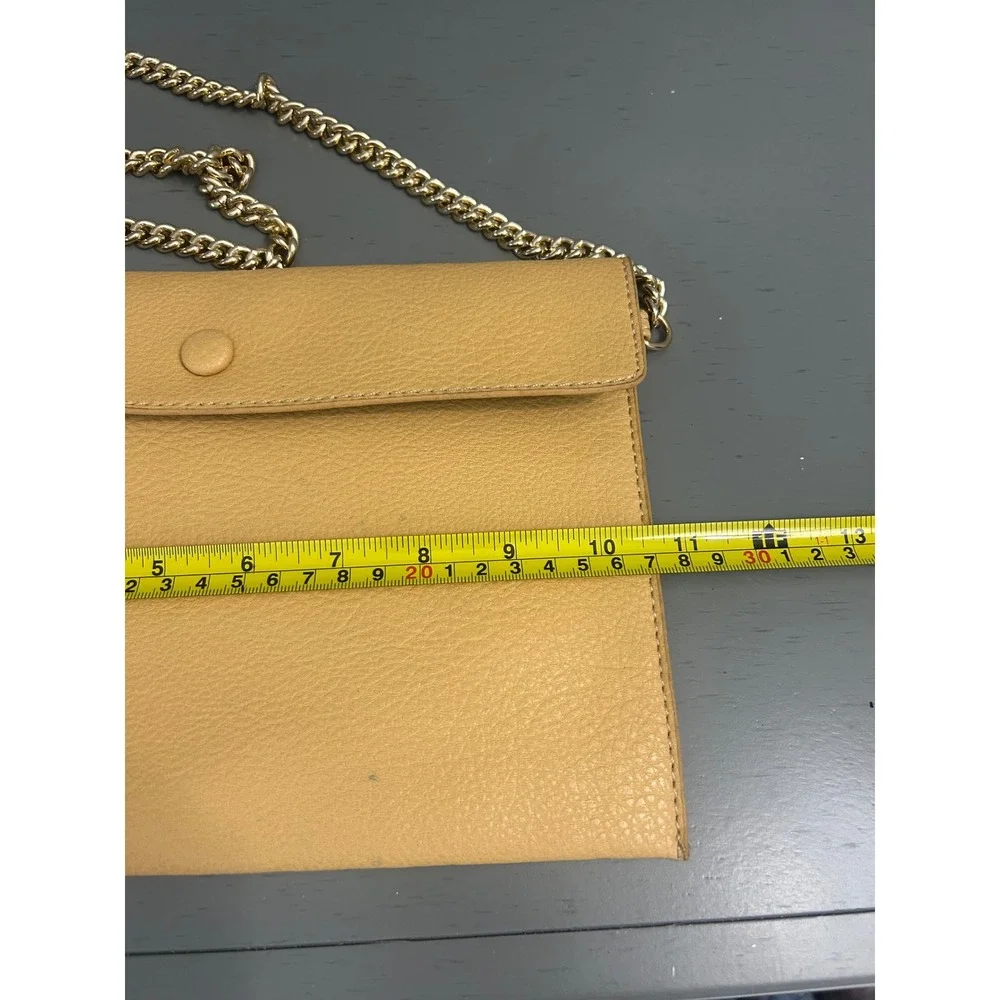 Mustard Yellow Leather Crossbody Boutique Store Purse with Gold Chain